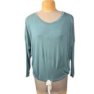 Eberjey Womens Large Lounge Top Soft Tencel Green Stretch Relaxed Quiet Luxury